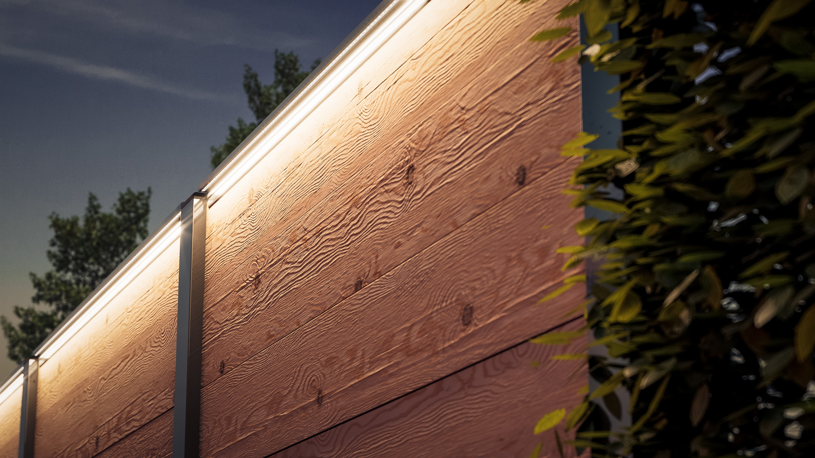 LED Prestige Leuchtleiste 173,3 cm — anthrazit für Holzzaun
