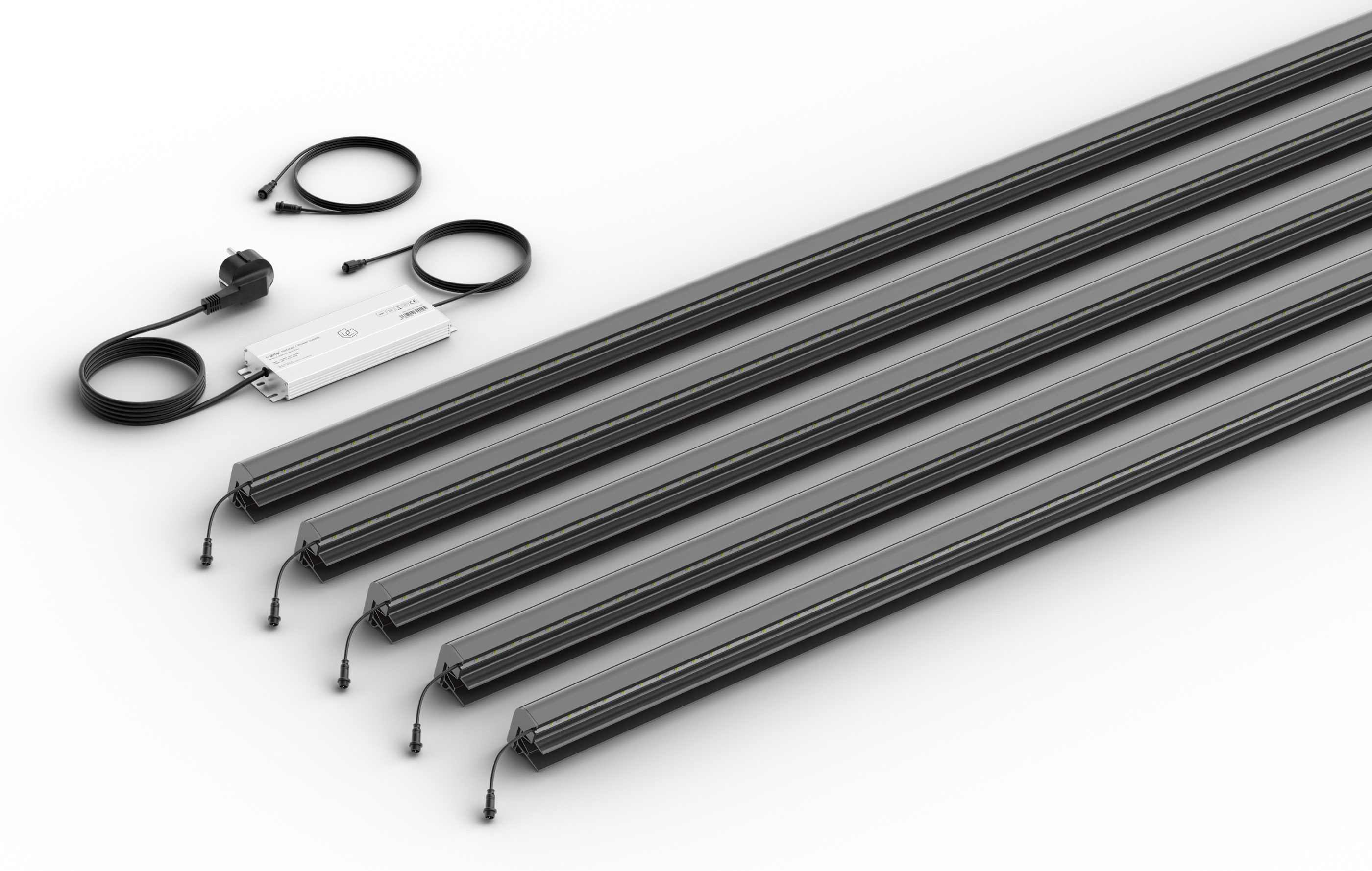 LED Leuchtleisten Starter-Set 5x 173,3 cm — anthrazit für WPC/Alu/Holz