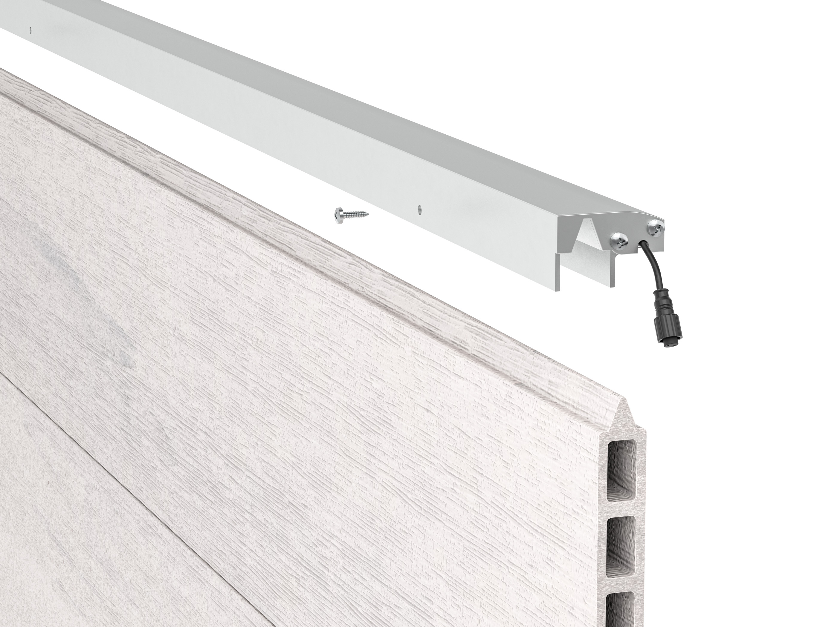 LED Prestige Leuchtleiste 173,3 cm — silber für WPC/Alu