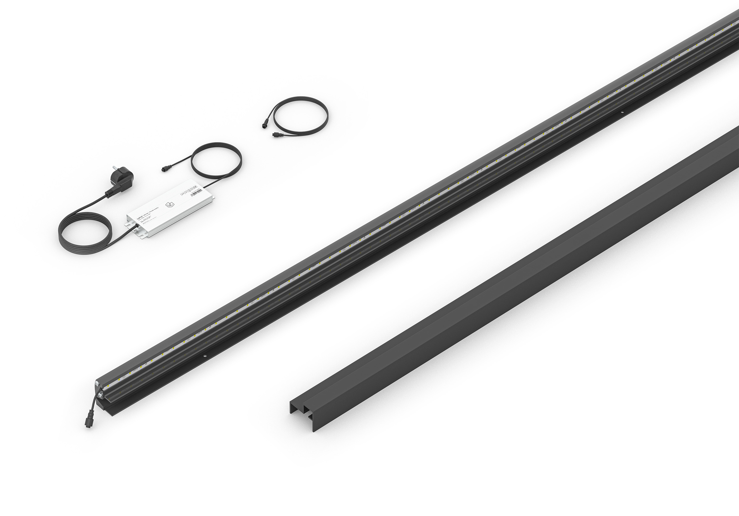 LED Prestige Leuchtleisten Starter-Set 1x 173,3 cm — anthrazit für Holzzaun LED Prestige Leuchtleisten Starter-Set 1x 173,3 cm — anthrazit für Holzzaun