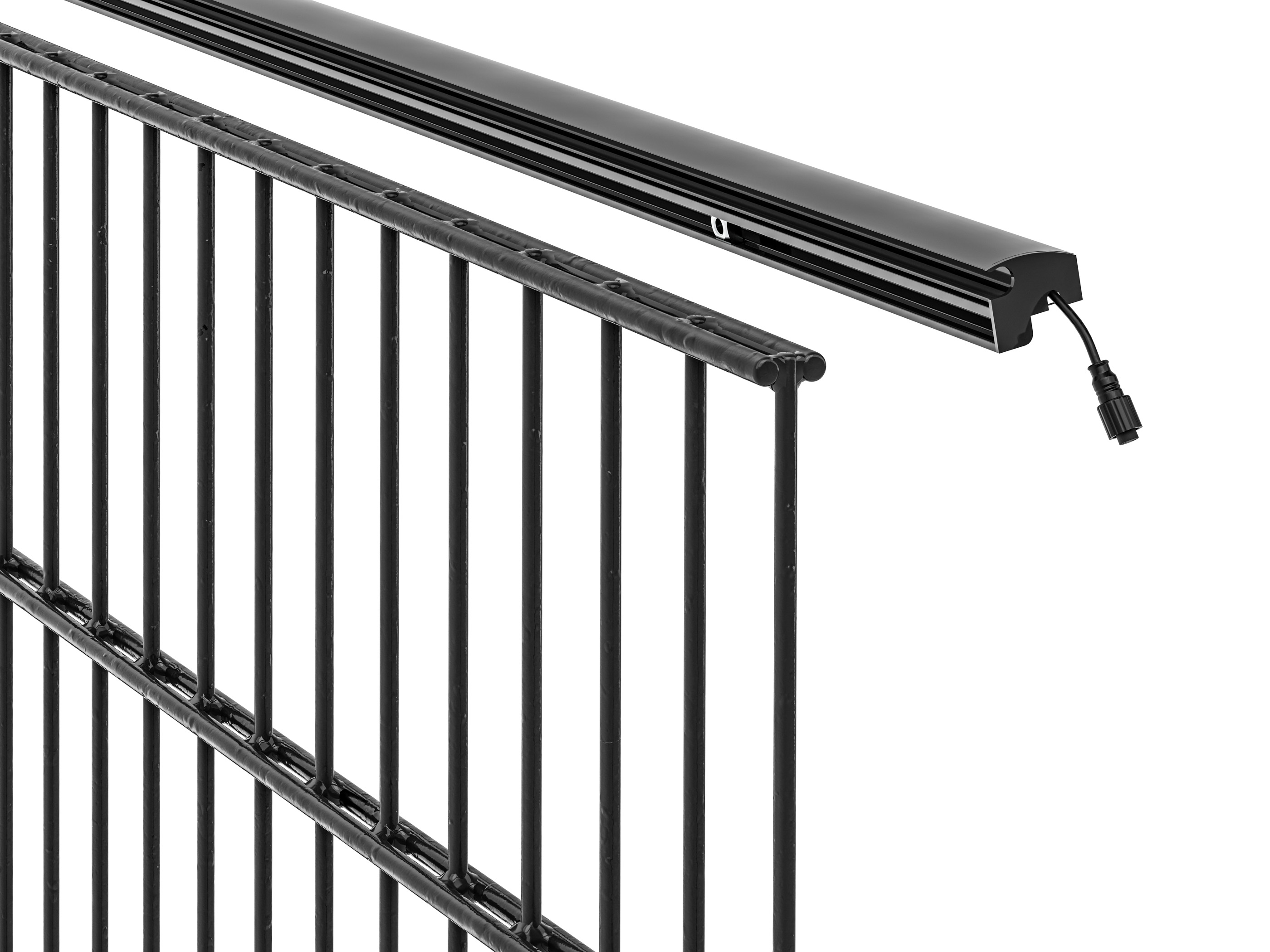 LED Leuchtleiste 196 cm — anthrazit für Stabmatte/Gabione
