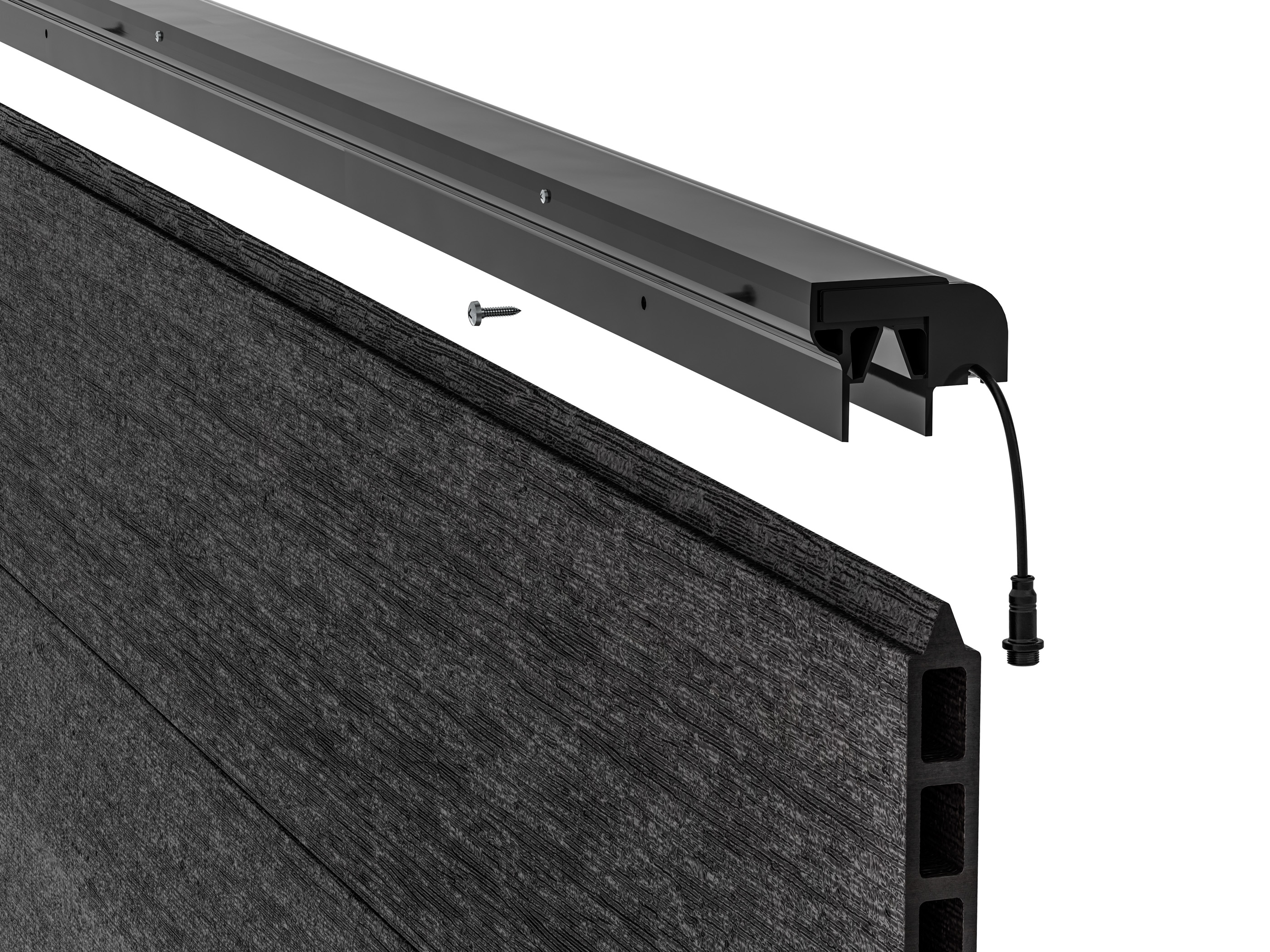 LED Leuchtleisten Starter-Set 5x 173,3 cm — anthrazit für WPC/Alu/Holz