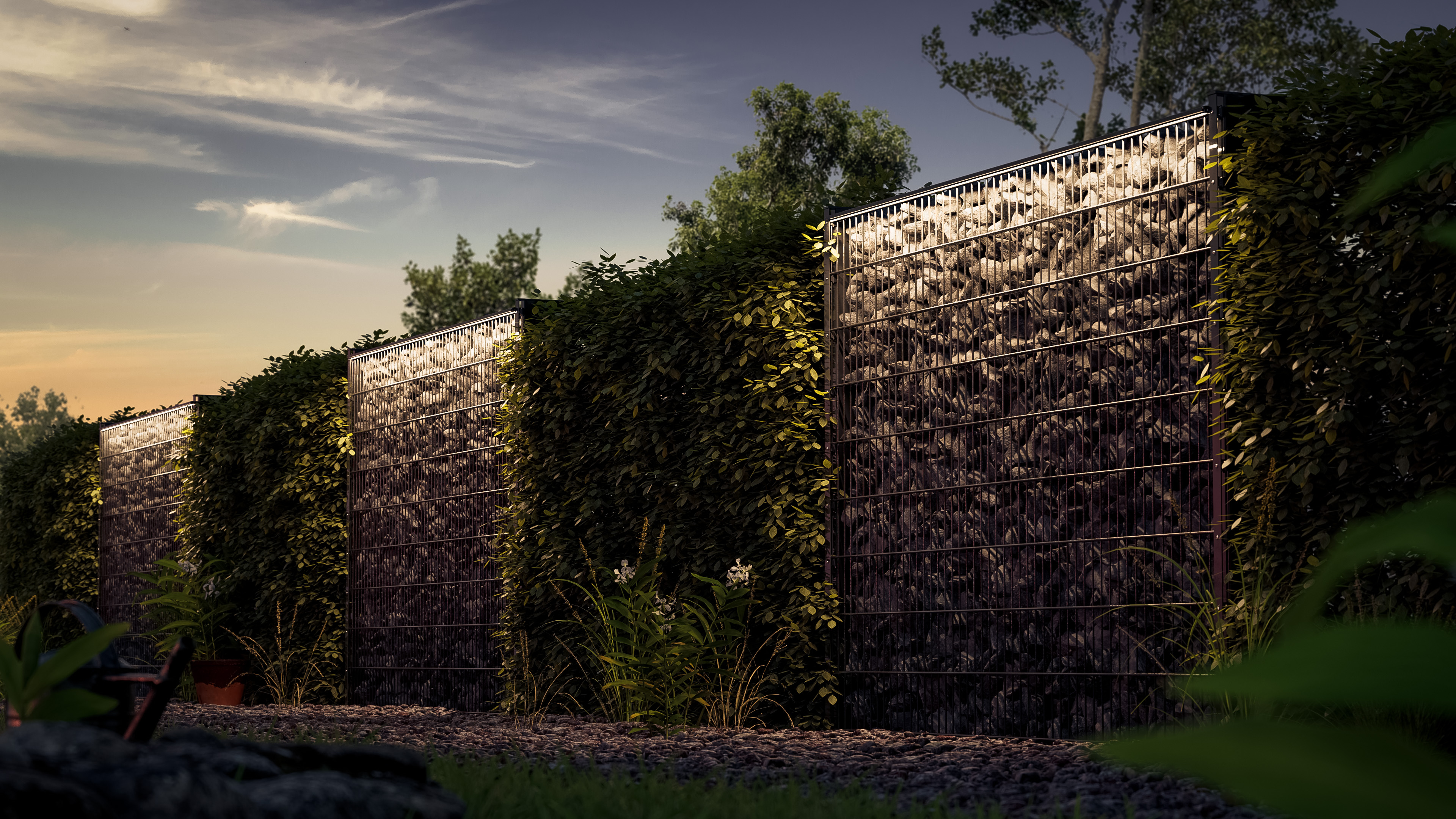 LED Leuchtleisten Starter-Set 3x 246 cm — anthrazit für Stabmatte/Gabione mit ZigBee Dimmer LED Leuchtleisten Starter-Set 3x 246 cm — anthrazit für Stabmatte/Gabione mit ZigBee Dimmer