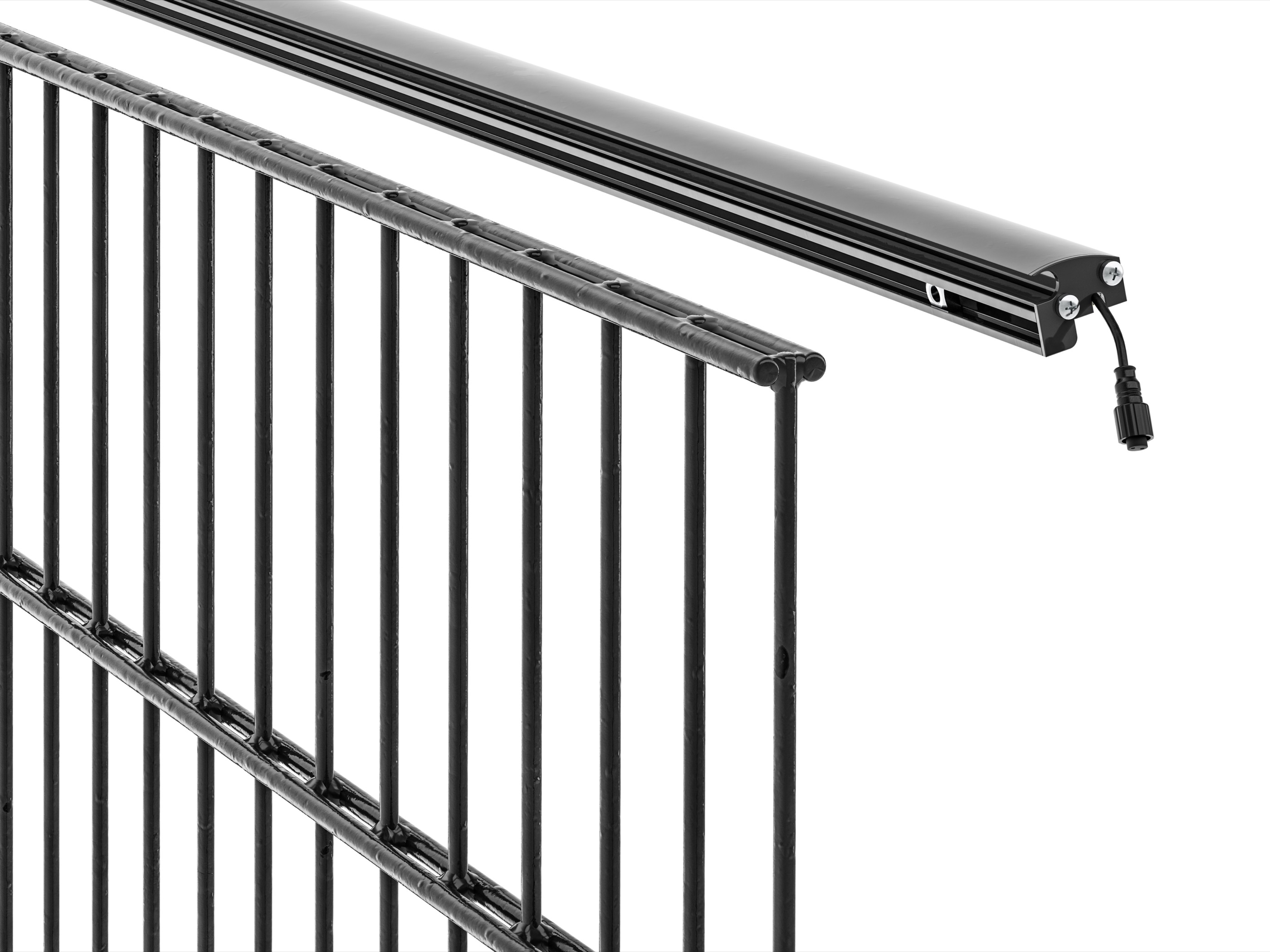 LED Prestige Leuchtleisten Starter-Set 1x 196 cm — anthrazit für Stabmatte/Gabione